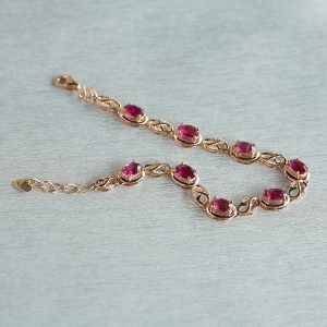 18K金镶钻碧玺手链