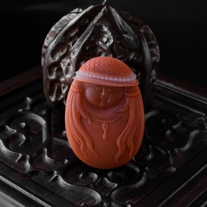 柿子红南红两小无猜吊坠