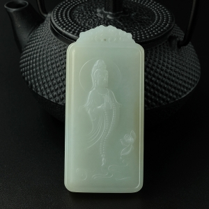 和田玉观音吊坠