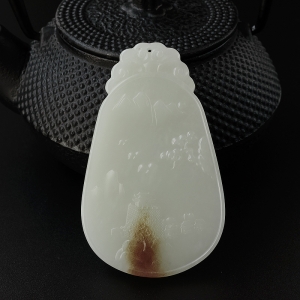 和田玉山水吊坠