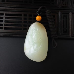 和田玉观音吊坠