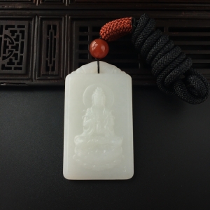 和田玉观音吊坠