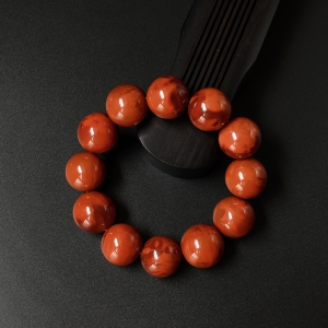 柿子红南红手串