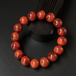 冻料柿子红南红手串