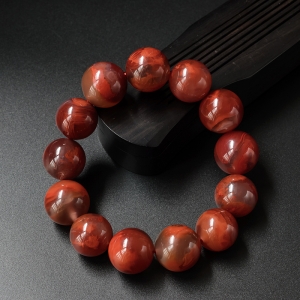 柿子红南红手串