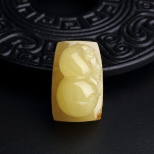 柠檬黄蜜蜡葫芦吊坠