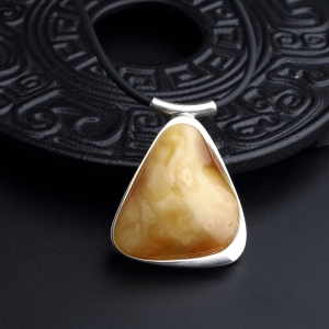 银镀金镶黄白蜜蜜蜡吊坠