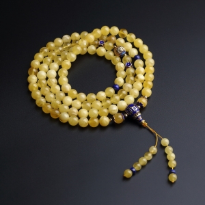 鸡油黄蜜蜡手串