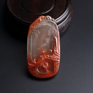 冰飘南红树下禅师吊坠