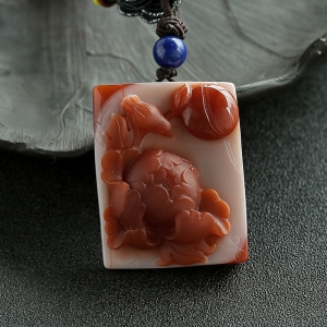 南红花好月圆方牌