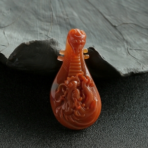 南红龙凤之音吊坠