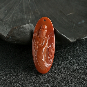 南红柿子红观音吊坠