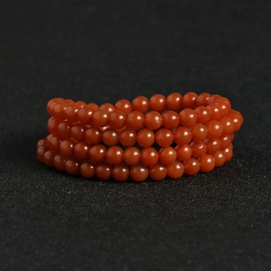 樱桃红南红108佛珠