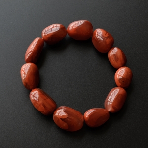 柿子红南红随形手串