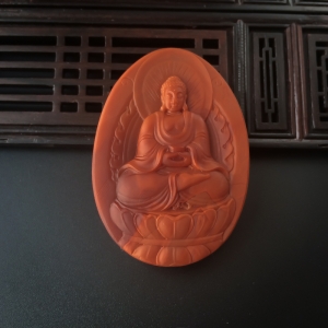 柿子红南红阿弥陀佛吊坠