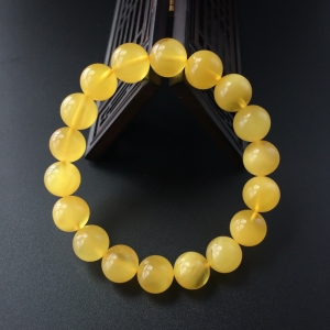 10mm鸡油黄蜜蜡手串