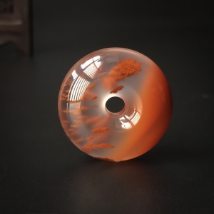 冰飘南红平安扣吊坠