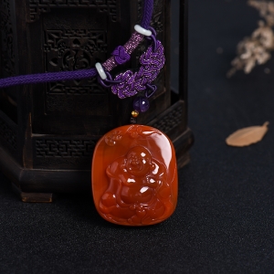 南红弥勒佛吊坠