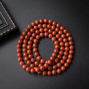 满肉柿子红南红佛珠