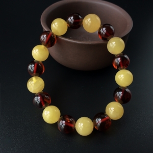 10mm鸡油黄蜜蜡多宝手串