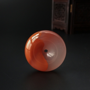 冰飘南红平安扣吊坠