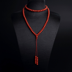 6.5mm沙丁红珊瑚项链