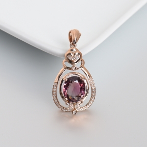 红色碧玺吊坠