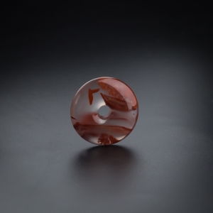 冰飘南红平安扣吊坠