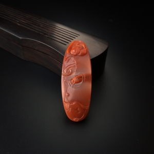 冻料柿子红南红如鱼得水吊坠