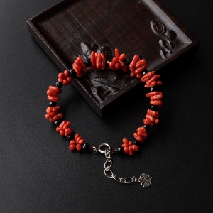 沙丁珊瑚编织随形手链