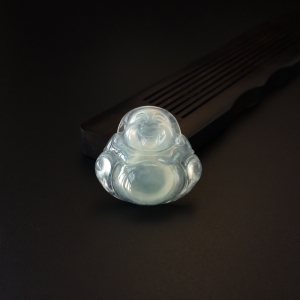 冰糯种浅绿翡翠弥勒佛吊坠