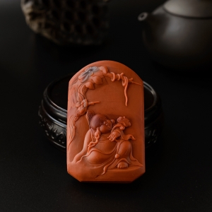 柿子红南红树下小佛吊坠