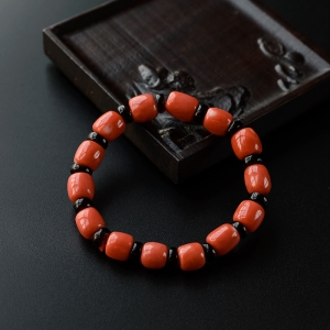 MOMO红珊瑚桶珠手链