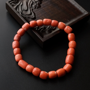 MOMO红珊瑚桶珠手串