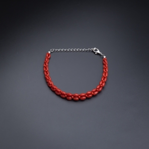 沙丁红珊瑚米珠手链