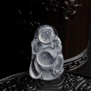 冰种翡翠弥勒佛吊坠