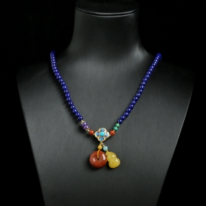 青金南红项链手串两用