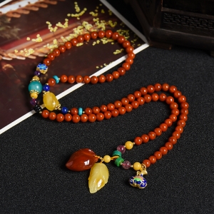 南红蜜蜡手串、项链两用款