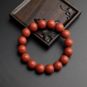 12mm柿子红南红手串