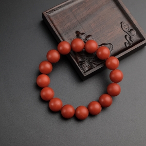 12mm柿子红南红手串