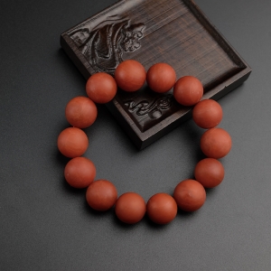 15mm柿子红南红手串