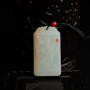 和田玉关公吊坠