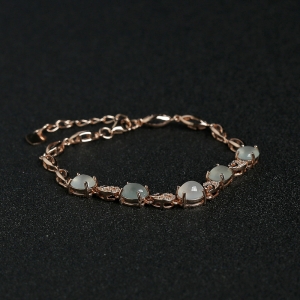 银镶钻冰种晴水翡翠手链