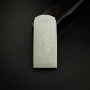 和田玉关公吊坠