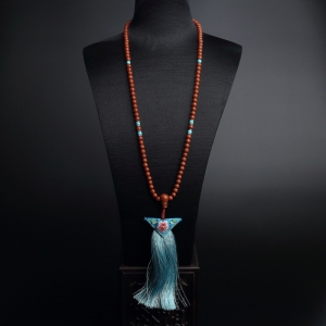 5.5mm柿子红南红项链