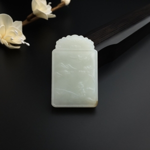 和田玉刘海砍樵吊坠