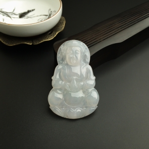 糯种翡翠观音吊坠
