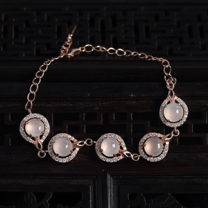 银镶冰糯种翡翠手链