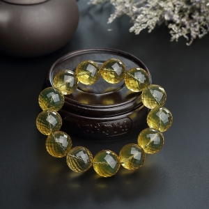 16mm墨西哥蓝珀切割手串