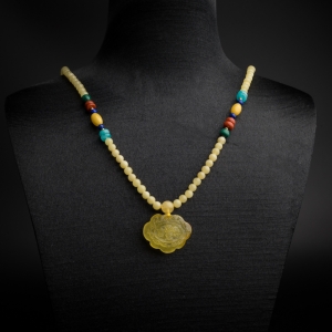 柠檬黄蜜蜡项链